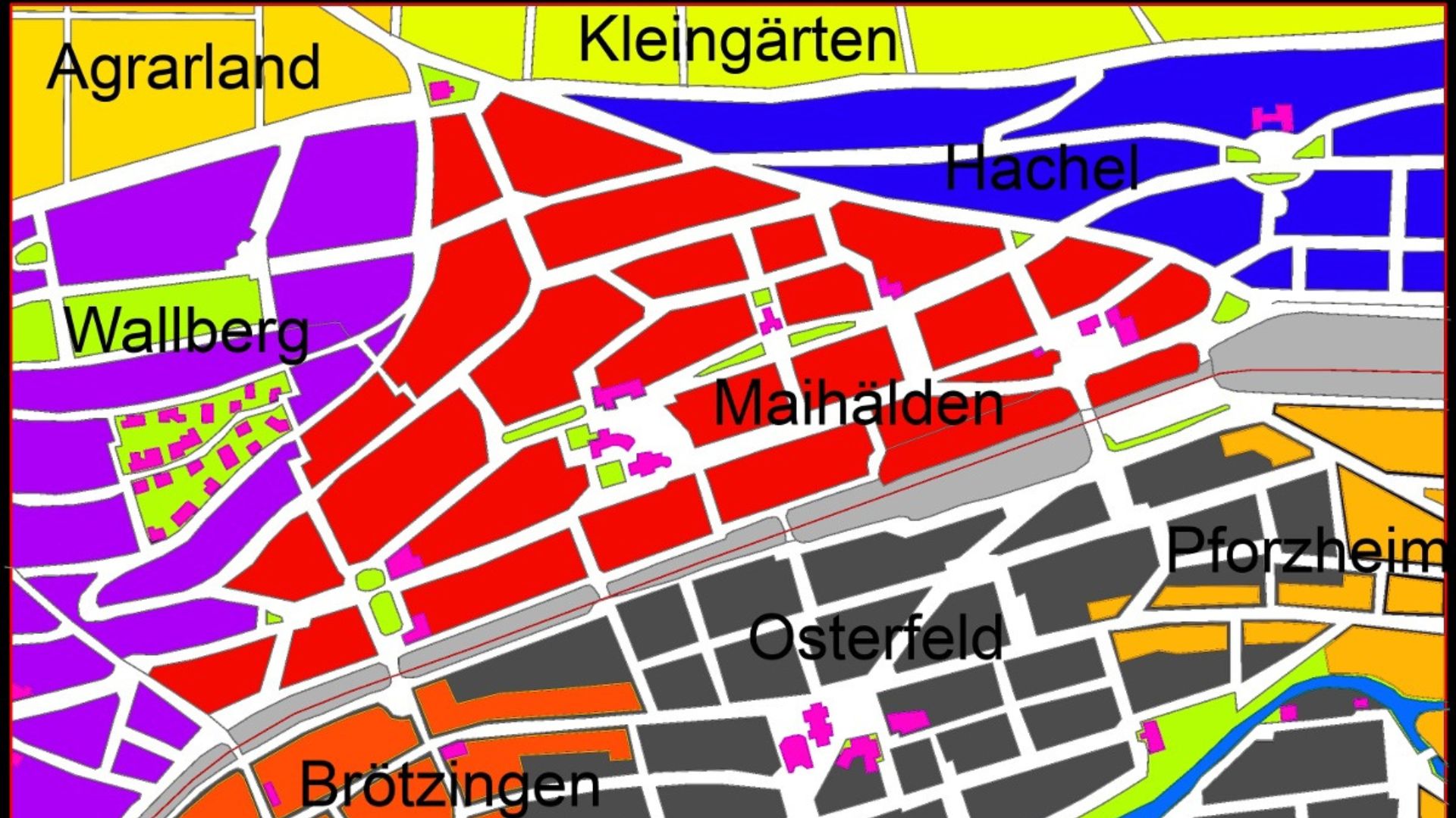Pforzheim Maihälden Stadtplankonzept 1906 - Historischer Stadtplan mit Bebauungskonzept